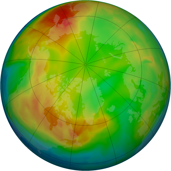 Arctic ozone map for 31 January 2011
